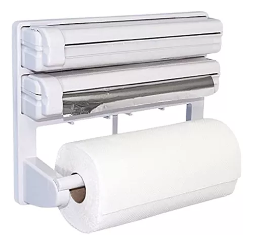 Organizador 3 en 1 Dispensador de Papel toalla, Film y Aluminio
