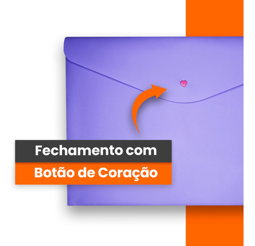 Kit 10 Envelopes Com Botão A4 Fullcolor Resistentes