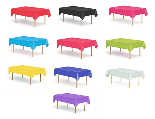 Mantel Plástico Para Mesa Decoración Cumpleaños Fiesta Color Negro