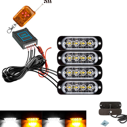 Strobo Automotivo Led Pisca Kit4 Farol Frente Grade Giroflex