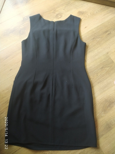 Vestido Preto Básico Forrado Com Bolso, Zíper Tam 42 Lindo