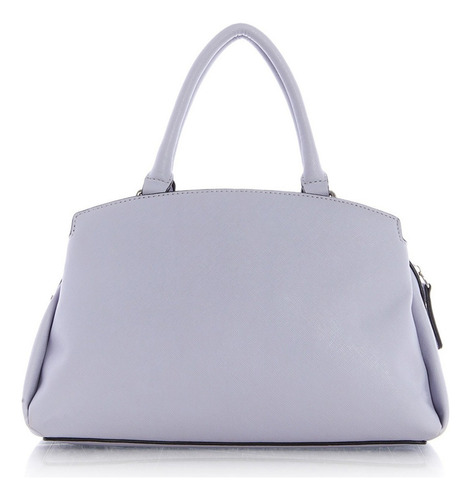 Bolsa Guess Tupelo Satchel Color Lila Para Mujer Acabado de los herrajes Niquel Color de la correa de hombro Negro Diseño de la tela Liso