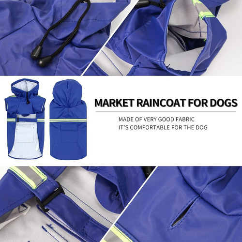 Impermeable Para Perros Con Capucha Con Rayas