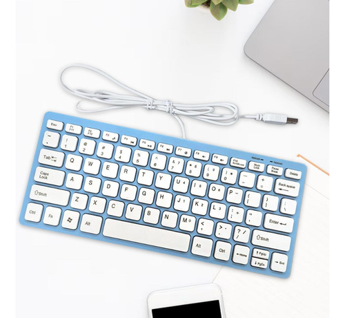 Teclado Con Cable Usb, Escritura Cómoda, Profesional, Azul