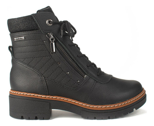 Bota Coturno Feminina Cano Curto Couro Zíper Dakota G5921