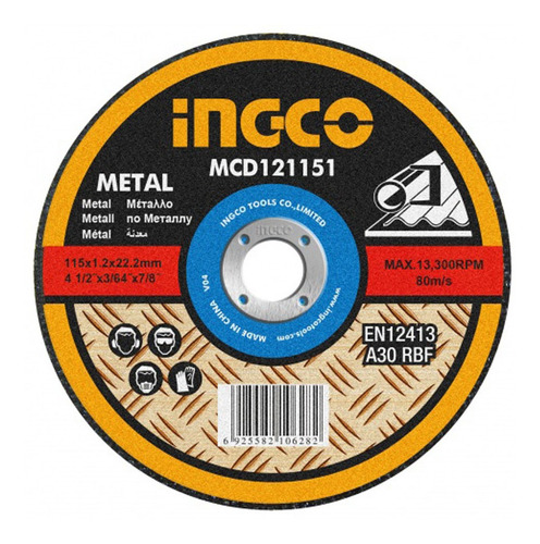 Pack 10 Discos De Corte Fino A.inox 115mm 1,2mm Ingco 