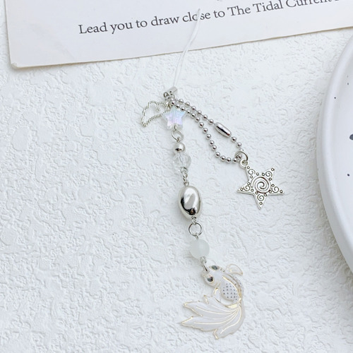 (bk) Pingente De Telefone Fish Star Beaded Phone Charm Feito
