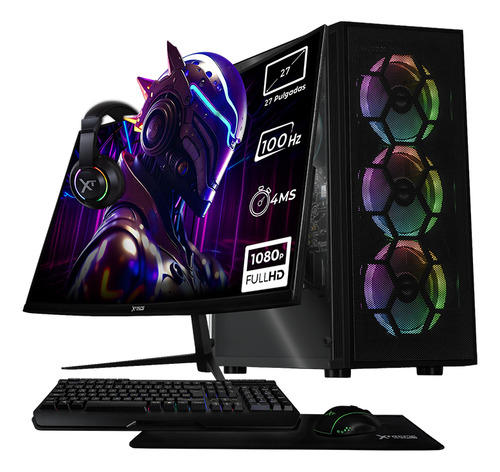Xtreme Pc Amd Radeon 780m Ryzen 7 32gb Ddr5 Monitor 27 Black