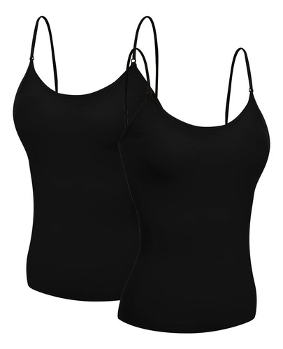 4 Pack Blusas Top De Tirantes Licra Basico Para Mujer.