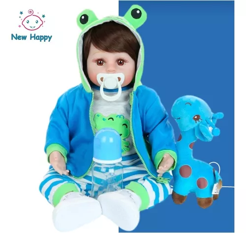 Bebê Reborn Realista Corpo De Silicone Original New Happy - Corre