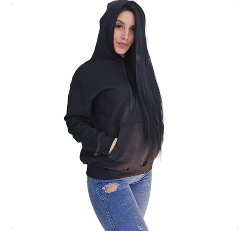 Buzo Canguro Algodón Frizado De Mujer Talle Grande Mc