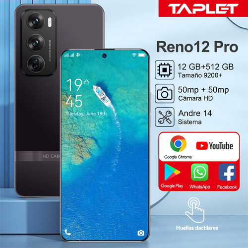 2025 El Más Popular Teléfono Inteligente Reno 12 Pro Desbloquea Dual Sim 12gb Ram 512gb Rom Smartphone Android 14 5g Wifi Más Barato Celular