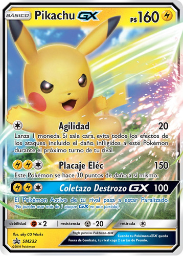 Pikachu Gx Sm232 Pokémon Tcg Carta Original 