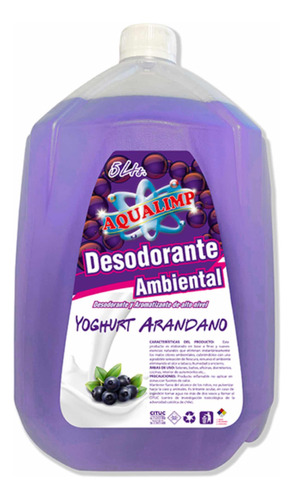 Desodorante Ambiental Bidón 5 Lts. Yoghurt Arándanos