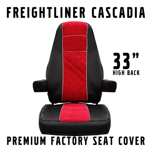 Funda Asiento Cuero Premium Para Fabrica Color Negro Rojo