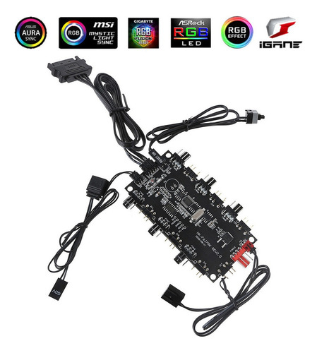 Controlador Remoto 5v Rgb E Hub Magnético Pwm 8 Portas Argb