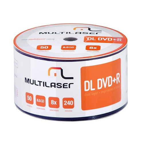 200 Midias Dvd+r Dl Multilaser 8.5gb Burnermax Xgd3 Umedisc