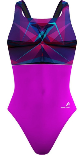 Imagen 1 de 6 de Traje De Baño Dama Semiestampados Classic Strap Cereza/mor.