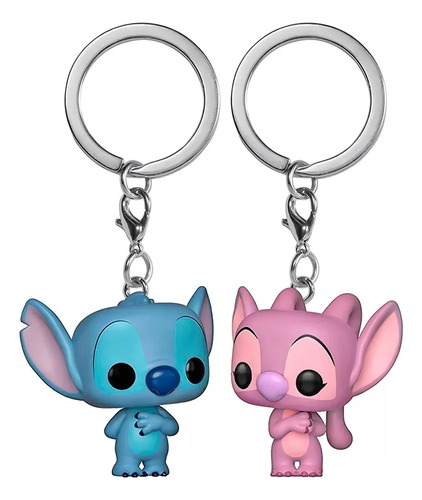 2 Llaveros Funko Stitch Y Angel Disney Pop Para Parejas