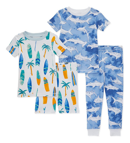 Burt's Bees Baby Baby Boys' Pijamas, Tee And Pant 2-piece Pj