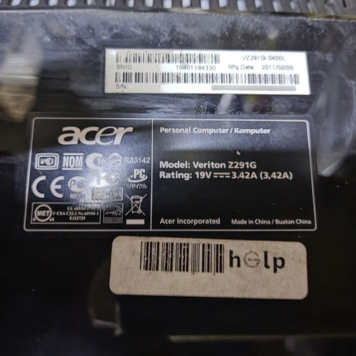 Acer Todo En Uno Veriton Z291g Para Reparar O Piezas (Usado)