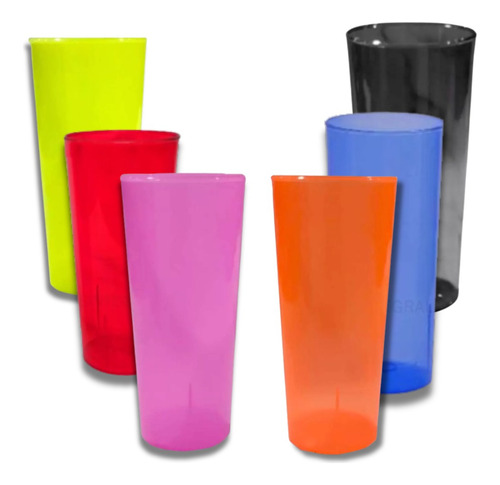 Vasos Trago Largo 280ml Traslucido Surtidos X20 Unidades Prm