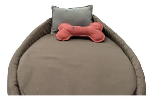 Huella Cama Cucha Paris Almohada Hueso Perro Gato T3 60x39cm Color Chocolate