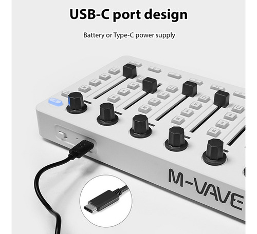 Console De Mixagem Midi Controller Midi Com 43 Botões 8 Botõ