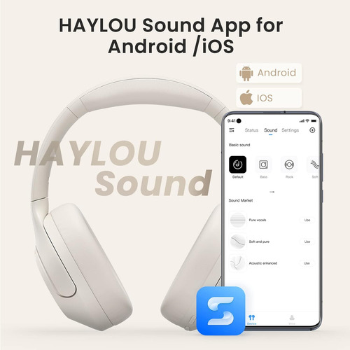 Fone De Ouvido Haylou S35 Anc Cancelamento D Ruído Bluetooth Branco