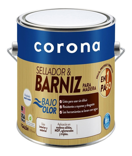  Barniz Para Madera semimate 1 Gl 