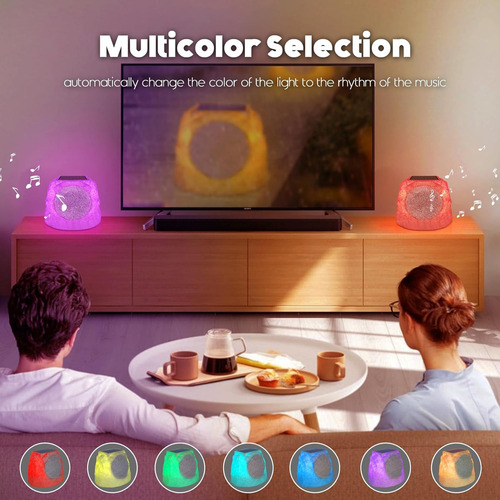 Zki Altavoces Solares Para Exteriores, 7 Colores, Altavoces