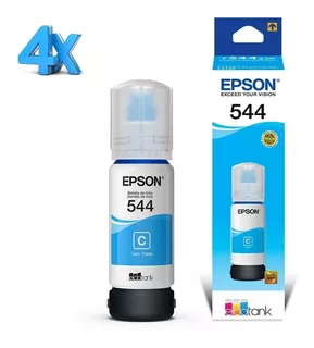 4x Tinta Original Epson T544220 T544 L3250 L3150 L3110 Ciano