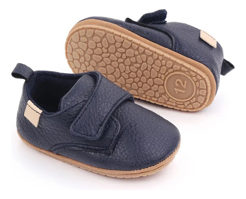 Zapato Cuero Bebé Niño Velcro Y Zuela Antideslizante 