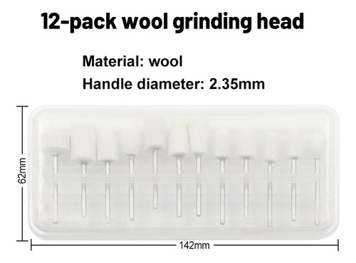 3 X 12x Grinding Polishing Head Kit Herramientas De Manicura