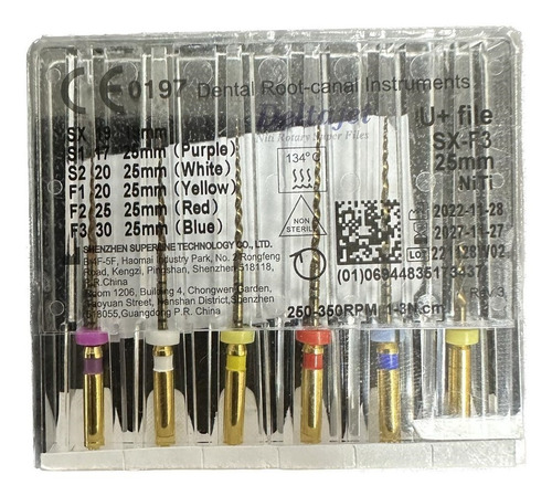 Limas Rotatorio Deltajet U+ Gold X 6 Endodoncia Mecanizada