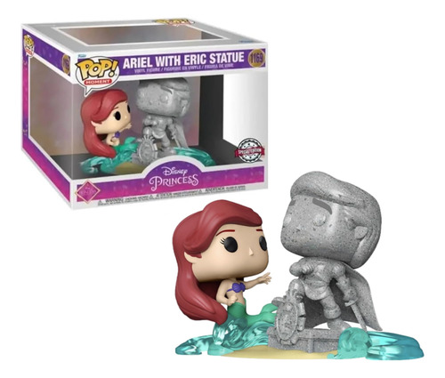 Ariel Con Estatua De Eric Funko Pop 1169 La Sirenita Nuevo