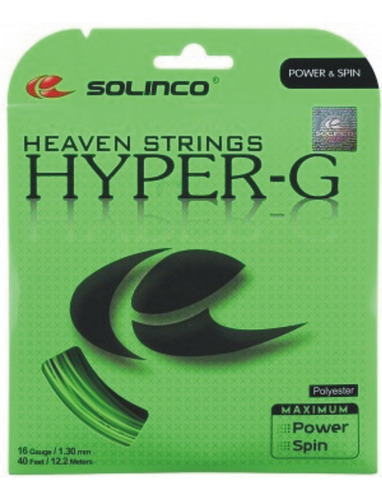 Cuerda de raqueta de 12.2m Solinco 
Hyper-G calibre 1.30 mm verde