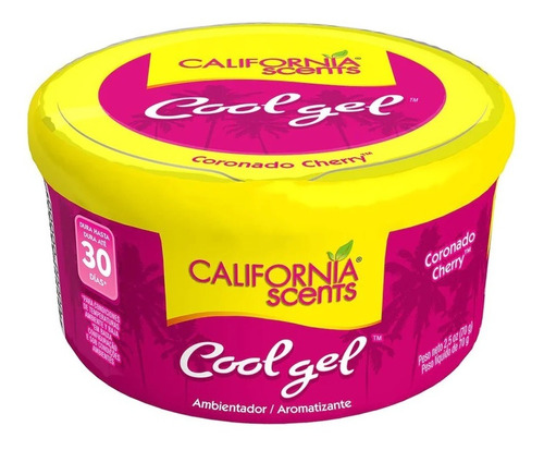 Aromatizante En Gel California Scents 2.5 Oz Cherry Cool Gel E302688400 Para Coche Casa Baños