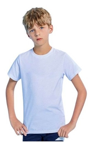 Camiseta / Poleras  Blancas De Algodon De Niño / Juvenil 