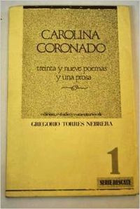 Libro Carolina Coronado 39 Poemas - Torres, G.