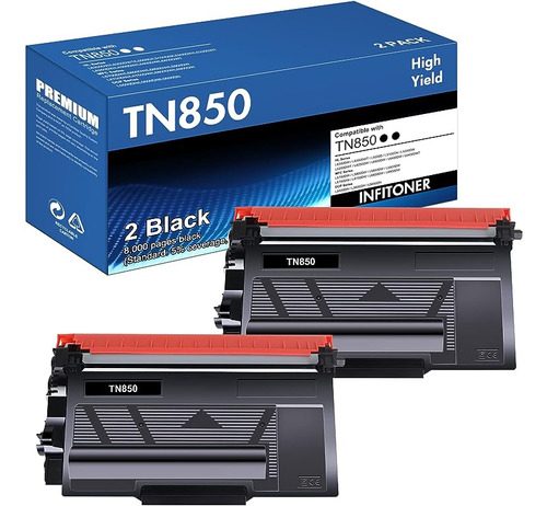 Tn850 Tn 850 Yield Toner Cartridge 2 Pack Compatible Replace