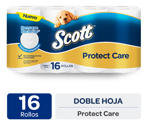 Papel Higiénico Scott Protect Care Doble Hoja 22m 16 Un