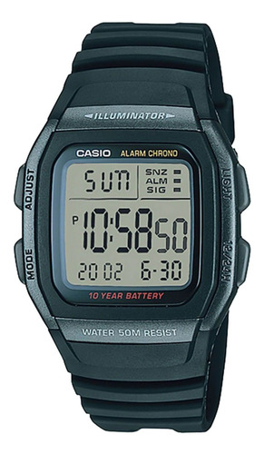 Relógio Casio W-96h-1bvdf Padrão Masc Preto - Refinado