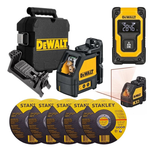 Nível Laser Dewalt Dw088k 15m + Trena Laser + 5 Discos Metal