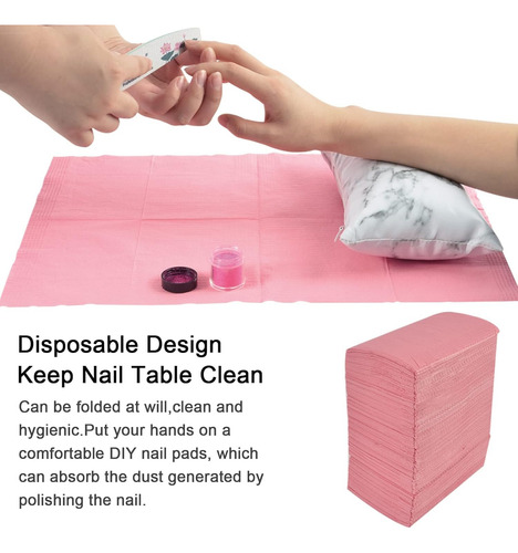 Desechables Toallas Para Limpiar Uñas De Tres Capas Rosa