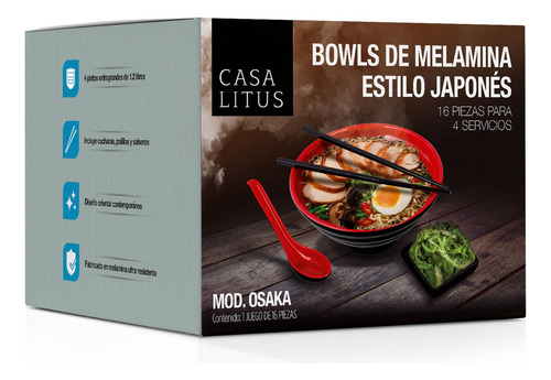 Louça De Melamina De Estilo Japonês (4 Pessoas). Ele Inclui: