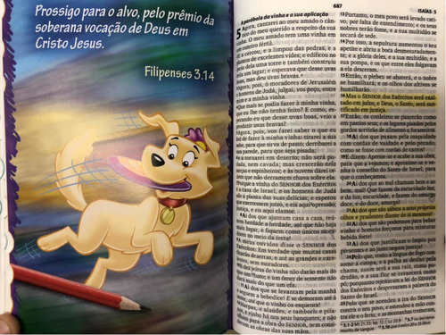 Imagem 4 de 5 de Bíblia Da Turminha Da Graça Infantil Ilustrada Azul C/indice