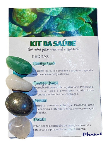 Kit Piedras Energeticas Salud (4 Uni X Kit) Artesanias Rocco