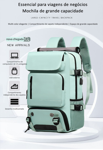Mochila Executiva 16 Polegadas Bolsa Multifuncional Notebook Usb Wicopet Mochila Viagem
