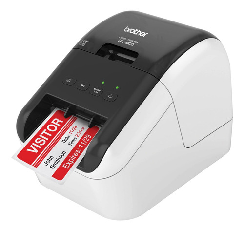 Brother Ql-800 Impresora Profesional De Etiquetas Conectividad Usb Con Cable 2.4 Pulgadas De Ancho, 300 X 300 Ppp, 93 Etiquetas Por Minuto, Cortador Automático, Impresión En Negro Y Rojo, Incluye